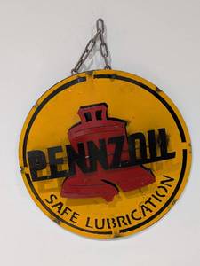 lot 59 image: HANDMADE METAL SIGNS (PENNZOIL)