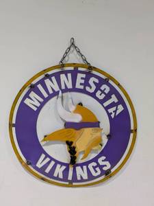 lot 64 image: HANDMADE METAL SIGNS (MINNESOTA VIKINGS)