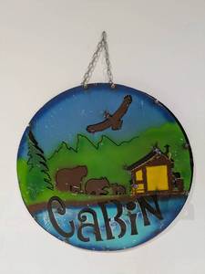 lot 65 image: HANDMADE METAL SIGNS (CABIN)