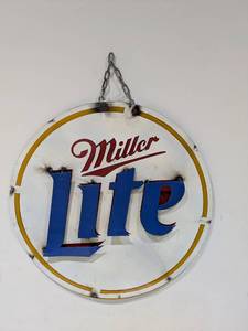 lot 69 image: HANDMADE METAL SIGNS (MILLER LITE)