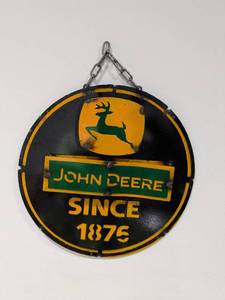 lot 55 image: HANDMADE METAL SIGNS (JOHN DEERE)