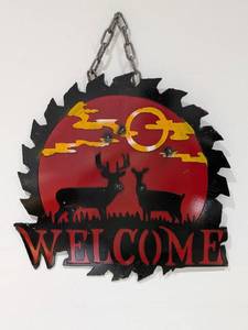 lot 56 image: HANDMADE METAL SIGNS (WELCOME)