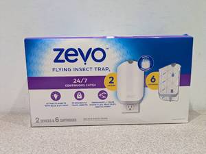 lot 46 image: NEW ZEVO FLYING INSECT TRAP (2 DEVICES & 6 CARTRIDGES)