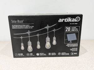 lot 80 image: ARTIKA SOLAR BLAZE 20 LED BULB SOLAR STRING LIGHTS