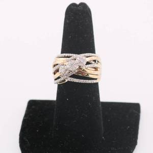 lot 46 image: JWBR Sterling Ring w Diamonds - Size 7.25