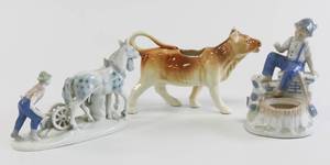 lot 54 image: Vintage European Porcelain Figures Lot of 3
