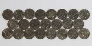 lot 23 image: Eisenhower Dollar Lot of 23 (Ikes)