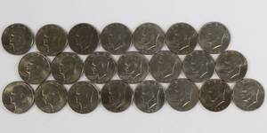 lot 22 image: Eisenhower Dollar Lot of 22 (Ikes)