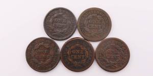 Large Penny Lot of 5 - Better