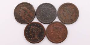 Large Penny Lot of 5 - Better