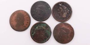 Large Penny Lot of 5