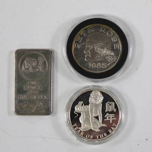 lot 29 image: 1 oz Silver BarToken Lot of 3