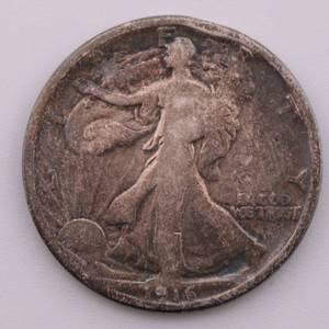 lot 9 image: 1916 Walking Liberty Half Dollar Key Date