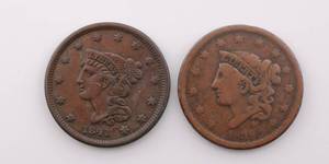 lot 46 image: Large Cent Lot of 2 - 1838, 1841