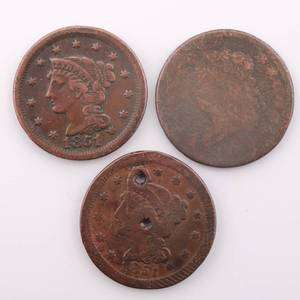 lot 45 image: Large Cent Lot of 3