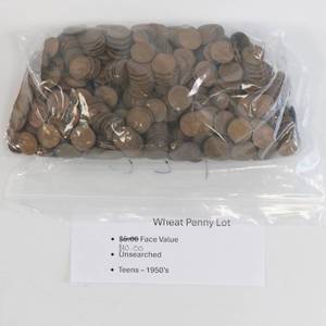 lot 72 image: Wheat Penny Lot - $10 Face Value