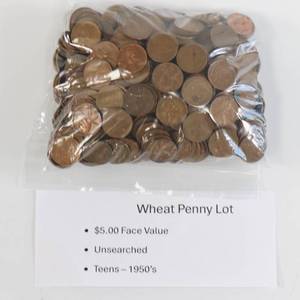 lot 70 image: Wheat Penny Lot - $5 Face Value