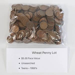 lot 68 image: Wheat Penny Lot - $5 Face Value