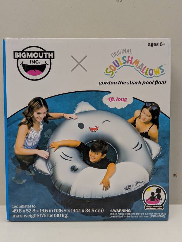 lot 311 image: Squishmallows Original Gordon the Shark Giant Pool Float