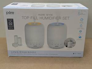 lot 88 image: HUME Sense 2-Pack Bundle - 2 Humidifiers, 2 Filters, & 20 Scent Pads