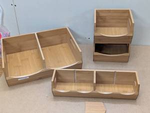 lot 89 image: 4 Piece Storage Set - Bamboo - Stackable