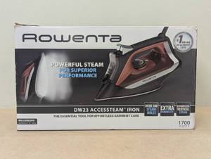 lot 55 image: Rowenta Steam Iron Access Steam Vertical Steaming Red