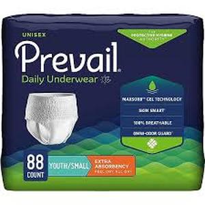 lot 11 image: Prevail Incontinence Underwear for Women, Adult, Small, 20-34 Inch Waist, Disposable, Maximum Absorbency, 88 Count