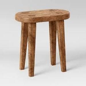 lot 38 image: Woodland Carved Wood Accent Table Brown - Threshold
