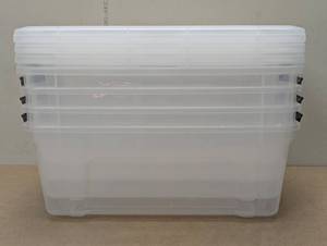 lot 80 image: Set of 4 - IRIS Buckle Up Storage Set -12.9 Quart, Clear
