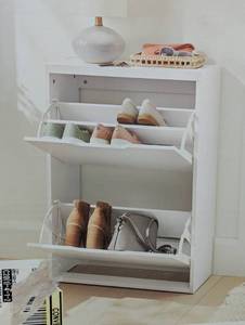 lot 4 image: Pivot Open Shoe Cabinet White - Brightroom Shoe Organizer, Holds 12 Pairs