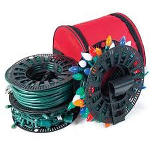 lot 106 image: Polyester Christmas Light Storage Bag and Reels (Holds Up to 450 ft. of Wire)