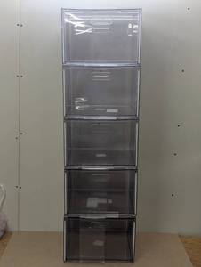 lot 112 image: Set of 5 Brightroom Shoe Storage - Stackable Bins - Pull Out Drawers - Some Minor Cracking