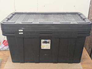 lot 120 image: Set of 3 - 38gal Heavy Duty Storage Tote Black - Brightroom
