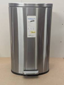 lot 109 image: 45L D Shape Step Trash Can - Brightroom Stainless Steel, 13 Gallon