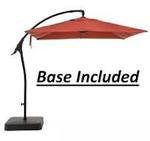 Hampton Bay 8 ft. Square Aluminum and Steel Cantilever Offset Outdoor Patio Umbrella in Chili Red