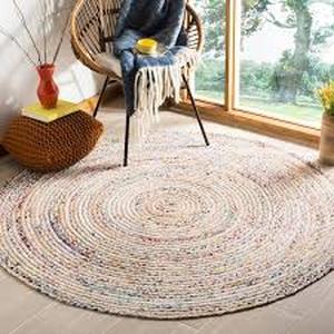 SAFAVIEH Cape Cod Beige/Multi 4 ft. x 4 ft. Round Border Area Rug  Customer Returns See Pictures