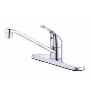 lot 36 image: Glacier Bay Single Handle Standard Kitchen Faucet in Polished Chrome   Customer Returns See Pictures