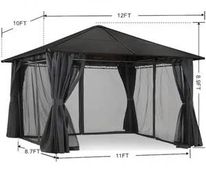 lot 13 image: 10ft x 12ft Grey Outdoor Patio Gazebo