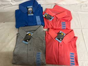 lot 58 image: 4 Large Members Mark Performance Polo Shirts