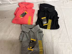 lot 62 image: 3 Medium Members Mark Performance Polo Shirts