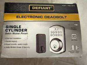 lot 66 image: Defiant Electronic Deadbolt Single Cylinder