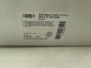 lot 17 image: H. 10lbs 503.2oz Hamburger Patties