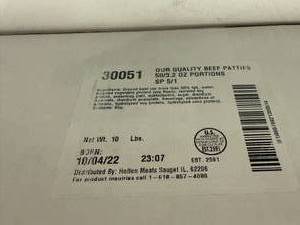 lot 19 image: H. 10lbs 503.2oz Hamburger Patties