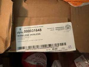 lot 74 image: G. 40.60lbs Boneless Skinless Chicken Breast