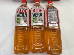 lot 424 image: LL. 3x 1.58qt OKF Farmers Aloe Vera-Pomegranate Flavored