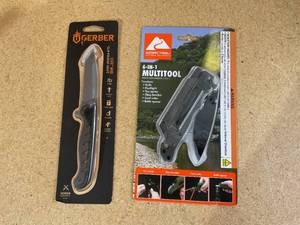 lot 143 image: LOT OF 2 Ozark Trail 6-in-1 Multi Tool & Gerber Gear EVO Mid Tanto Pocket Knife