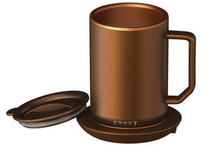 lot 107 image: ionMug & Charging Coaster, 12oz. Stainless Steel Self Heating Coffee Mug with Lid