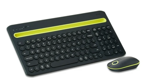 lot 119 image: Onn. Multi-Device Wireless Full-Size Keyboard and 3-Button Mouse Set