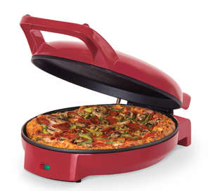 lot 122 image: Dash 12 Pizza Griddle, Red - Personal Pizza Maker with Dual Cooking Surfaces, Nonstick & 450°F Heat