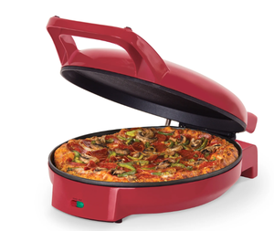 lot 367 image: Dash 12 Pizza Griddle, Red - Personal Pizza Maker with Dual Cooking Surfaces, Nonstick & 450°F Heat